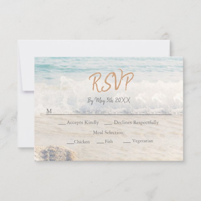 Faire-part de mariage sur la plage Mariage au bord (Devant)