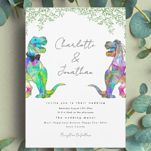 Faire-part de mariage sur le thème des dinosaures 
