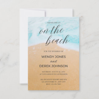 Faire-part de mariage sur une plage tropicale