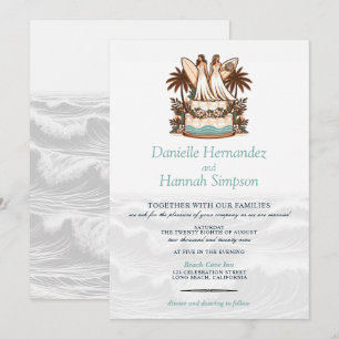 Faire-part de mariage surf Brides