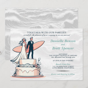 Faire-part de mariage surf Couple
