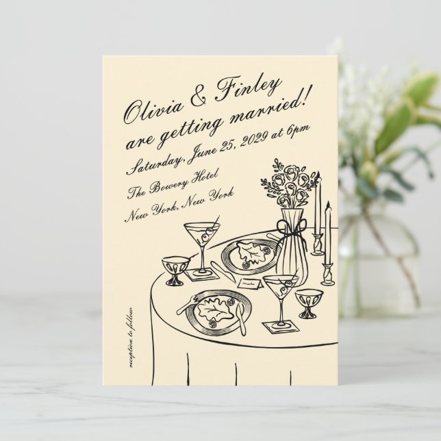 Faire-part de mariage Tableau (Debout devant)