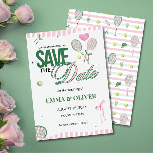 Faire-Part de Mariage Tennis Amour Sauvegarder la