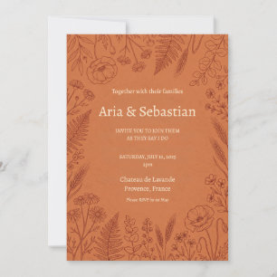 Faire-part de mariage Terracotta Paisley