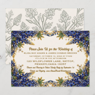 Faire-part de mariage Texas Bluebonnet
