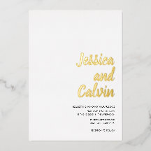 Faire-part de mariage texte or minimaliste moderne