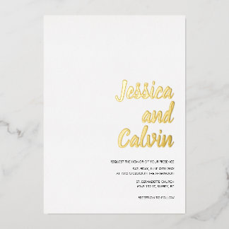 Faire-part de mariage texte or minimaliste moderne
