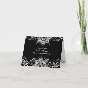 Faire-part de mariage Toile noire et blanche Damas