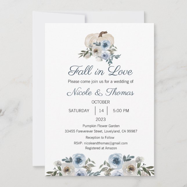 Faire-part de mariage, tomber dans l'amour Mariage (Devant)