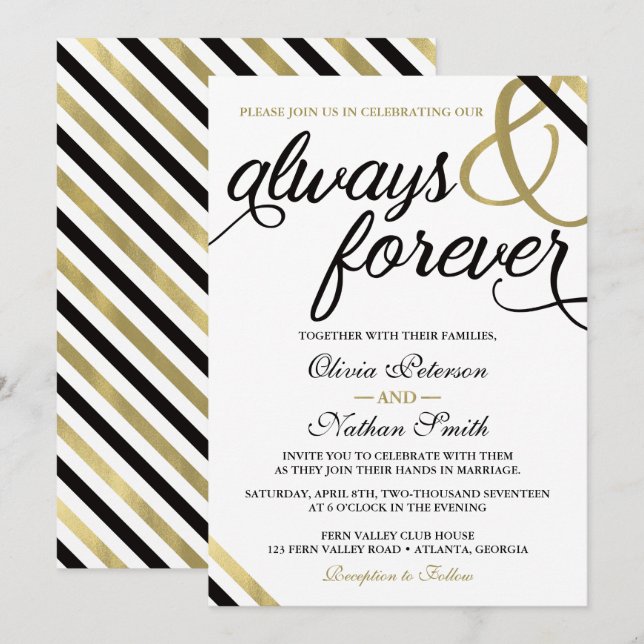 Faire-part de mariage, Toujours & Pour toujours, N (Devant / Derrière)