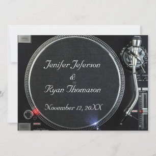 Faire-part de mariage Tourne-disque DJ