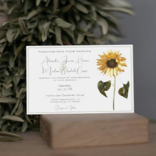 Faire-part de mariage tournesol