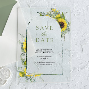 Faire-part de mariage Tournesol Eucalyptus