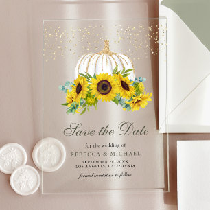 Faire-part de mariage Tournesols Citrouille Blanch