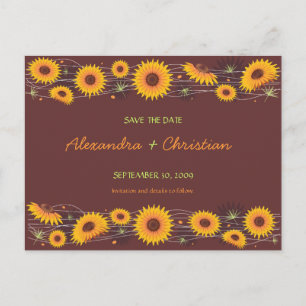 Faire-part de mariage Tournesols enregistre la dat