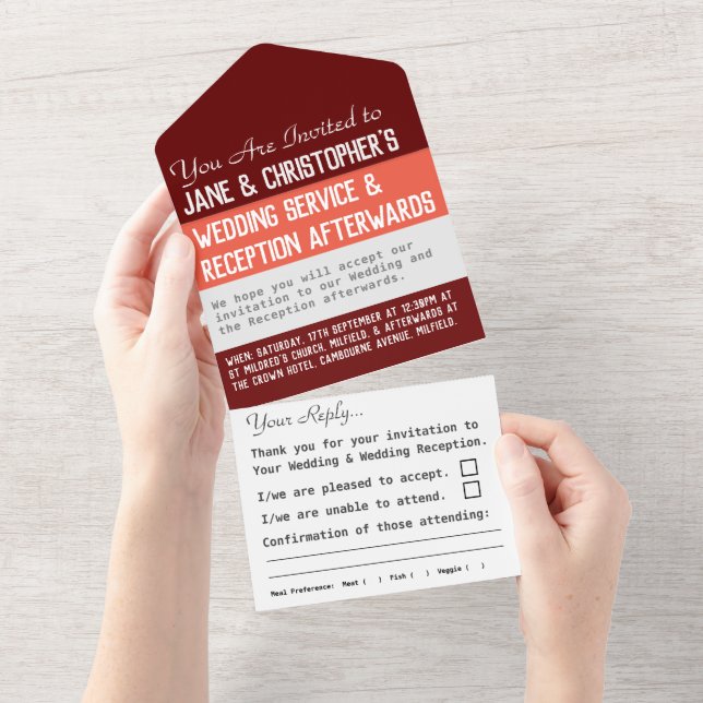 Faire-Part de Mariage Tout En Un (Déchirure)