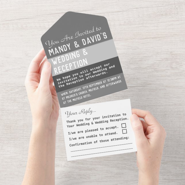 Faire-Part de Mariage Tout-en-un (Déchirure)