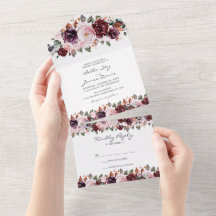 Faire-part de mariage tout-en-un automne floral ro