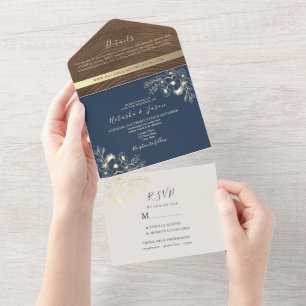 Faire-part de mariage tout-en-un avec photo sur bo