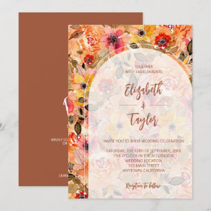Faire-part de mariage tout en un Collage Floral d'