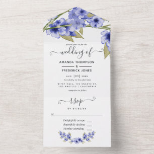 Faire-part de mariage tout-en-un Fleurs de cerisie