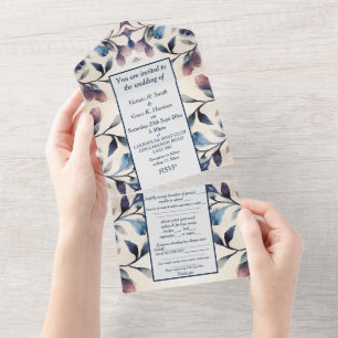 Faire-Part de Mariage Tout-en-un - Floral aux Feui