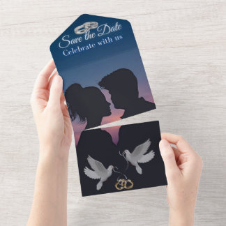 Faire-part de mariage tout-en-un vierge