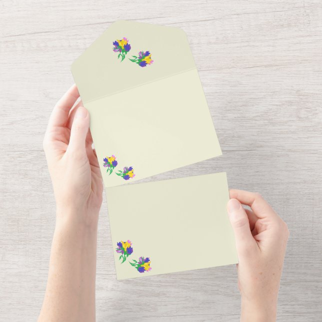 Faire-Part de Mariage Tout en UnTulipes (Déchirure)