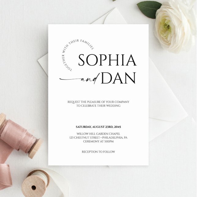 Faire-part de mariage tout simplement minimal (Simply Minimal Wedding Invitation)