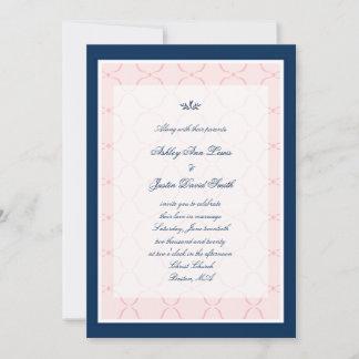 Faire-part de mariage traditionnel de rose de bleu
