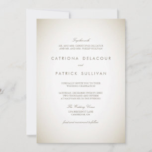 Faire-part de mariage traditionnel papier vintage