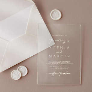 Faire-part de mariage transparent acrylique modern