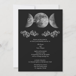 Faire-part de mariage triple lune