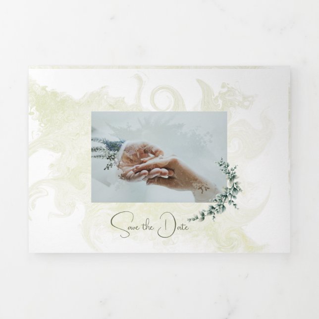 Faire-part de mariage triplé personnalisable (Page de couverture)