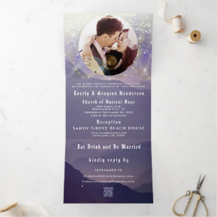 Faire-part de mariage triptyque de Purple Mountain