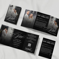 Faire-part de mariage triptyque photo élégant roma