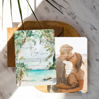 Faire-part de mariage tropical à l'aquarelle
