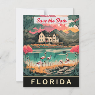 Faire-part de mariage tropical Flamingo Floride
