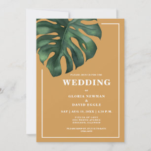 Faire-part de mariage Tropical Palm Leaf Monstera