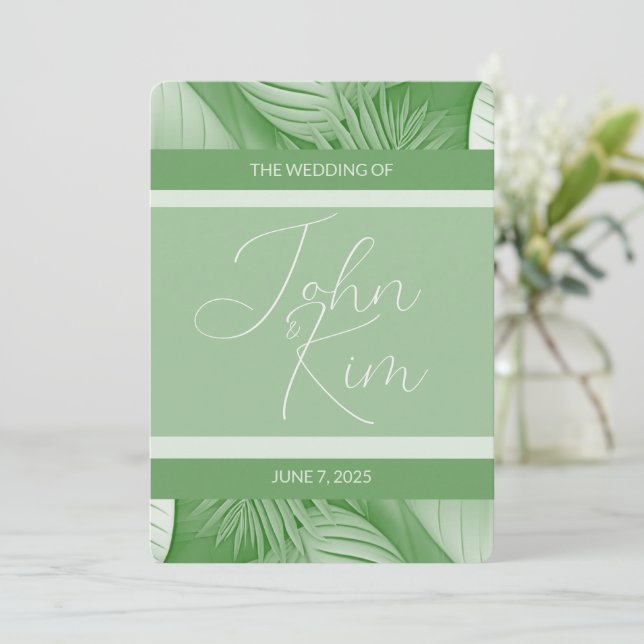 Faire-part de mariage tropicale (Debout devant)