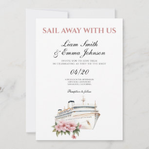 Faire-part de mariage tropicale des navires de cro