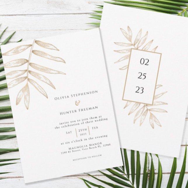 Faire-part de mariage tropicale minimaliste (Créateur téléchargé)