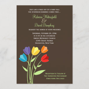 Faire-part de mariage Tulip Flower Rainbow Coloris