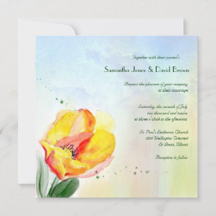 Faire-part de mariage Tulip Watercolor