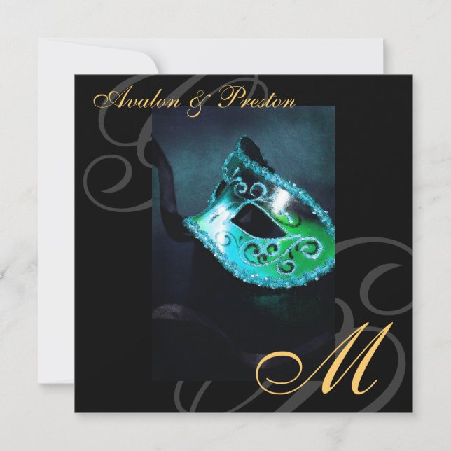 Faire-part de mariage turquoise de remous de (Devant)
