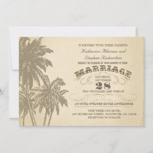 faire-part de mariage typographique de palmier