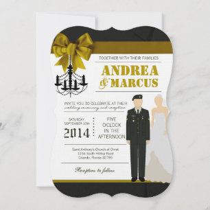 Faire-part de mariage uniforme de la mariée de l'A