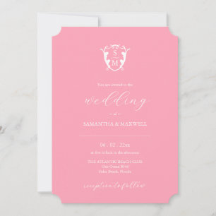 Faire-part de mariage unique rose