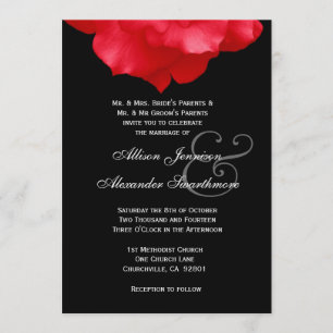 Faire-part de mariage V02 RED Rose Petals