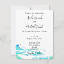 Faire-part de mariage Vague Bleue & Verte